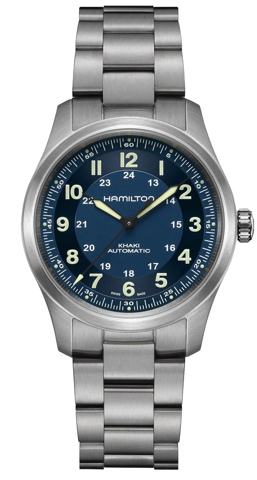 Hamilton Khaki Field Titanium Blue and Bracelet