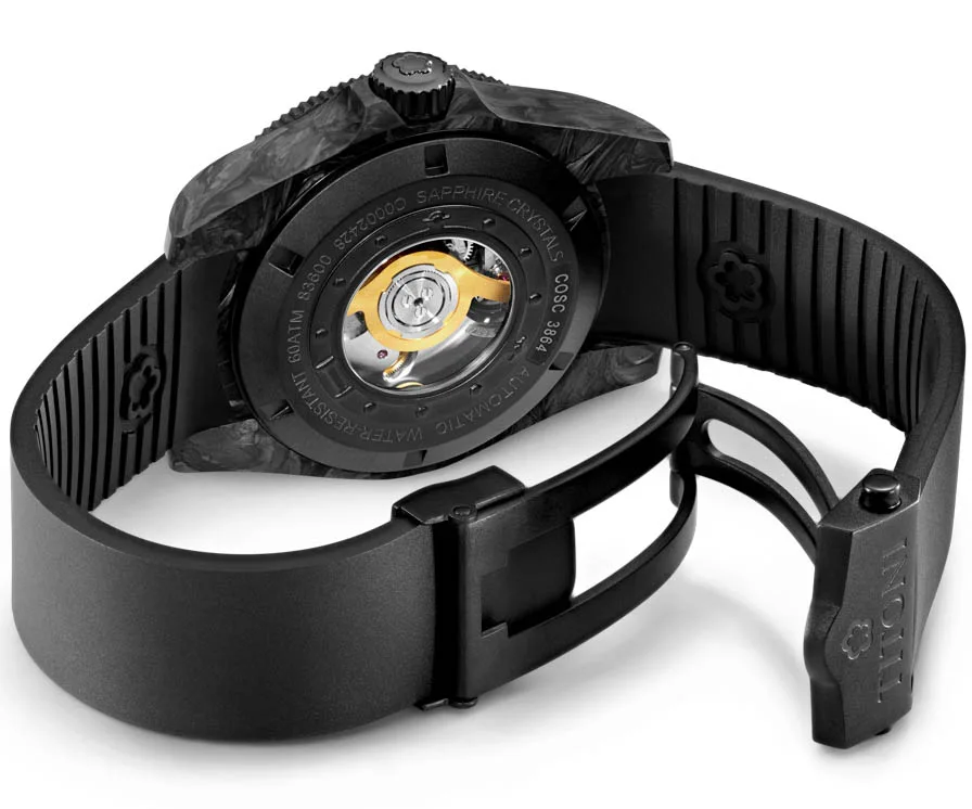 Titoni Seascoper 600 Caseback and Adjustable Rubber Strap