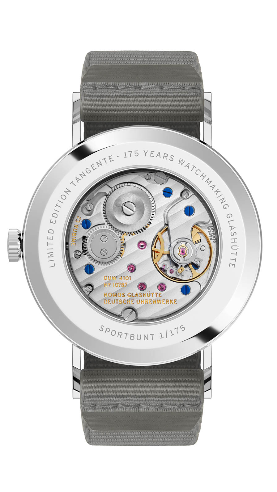 Nomos Tangente 38 Date Caseback